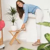 Relaxdays Klapphocker Bambus, natürliche Optik, niedrig, Produktbild-Vorschau 2