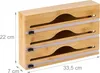 Relaxdays Folienspender, 3 Rollen, Schublade, Bambus, HxBxT Produktbild-Vorschau 4
