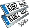 2 Stück Kennzeichenhalter kurz 46 cm Chrom Optik Produktbild-Vorschau 1