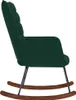 A side view of a dark green velvet rocking chair. Náhľad obrázku produktu