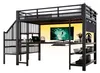 Gaming-Hochbett 120x200 cm Metallbett Schwarz mit Produktbild-Vorschau 16