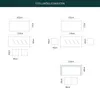 Diagrams showing different possible arrangements and dimensions of outdoor furniture. Produktbild-Vorschau