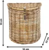 A wicker laundry basket with dimensions indicated by measurement lines and text. Podgląd zdjęcia produktu