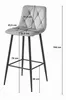 E-W Trading | Tabouret de bar NADO - Gris foncé - Voir les images du produit 6