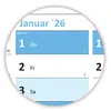 XL Wandkalender DIN A1 2026 (blau2) große Tageskästchen Produktbild-Vorschau 2