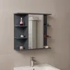 Armoire de toilette Relaxdays, 6 étagères, 2 compartiments Voir les images du produit 3