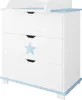 ZEE STAR Cassettiera Fasciatoio Bianca Stella Blu 83x87x49 Anteprima dell’immagine prodotto 1