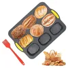 Backform Brötchen Silikon, Baguette Brotbackform mit 9 Produktbild-Vorschau 1