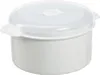 A white round container with a transparent lid. Produktbild-Vorschau