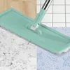 A mop head with a green plastic frame is shown on a collage of different floor surfaces: wood, marble, and tile. Anteprima dell’immagine prodotto