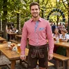 Chemise pour pantalon de cuir, rouge-bleu à carreaux, Voir les images du produit 10