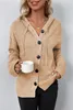 ASKSA Damen Langarm Grobstrickjacke Kordelzug Kurz Produktbild-Vorschau 1