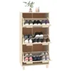 vidaXL Schuhschrank HAMAR Honigbraun 59,5x35x117 cm Produktbild-Vorschau 8
