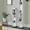 Two white CD shelves are shown in a room with a plant and a framed picture on the wall. Produktbild-Vorschau
