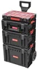 A stack of three black toolboxes with red accents and a clear lid on top, set against a white background. Náhled obrázku produktu