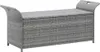 vidaXL Sitzbank mit Stauraum und Kissen Grau 138 cm Poly Produktbild-Vorschau 3