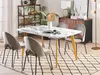 A dining room scene with a marble-look table and chairs. Náhľad obrázku produktu