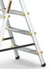 Close-up of the lower part of an aluminum step ladder. Anteprima dell’immagine prodotto