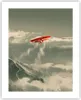 Poster - Poster ohne Rahmen - Rot Flugzeug Berge - 40x50 cm Produktbild-Vorschau 1