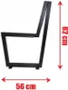 A black metal frame for a bench, with dimensions indicated. Produktbild-Vorschau