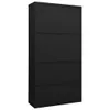 Büroschrank Schwarz 90x40x180 cm Stahl Produktbild-Vorschau 1