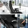 A split image showing a black office chair with features highlighted. Produktbild-Vorschau