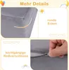 Collage of close-up images showing details of a gray modular children's sofa. Anteprima dell’immagine prodotto