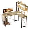AIORBER Scrivania da gaming a forma di L 148 cm con Anteprima dell’immagine prodotto 1