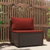 vidaXL Sofa ogrodowa z poduszkami z brązowego polirattanu Podgląd zdjęcia produktu 2