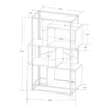 A technical drawing or blueprint of a bookshelf with dimensions indicated. Náhled obrázku produktu