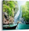 Bild auf Leinwand - Leinwandbild - Boot Klippen Natur Produktbild-Vorschau 1