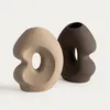 HOMLA Wazon BELLARO brązowy z otworem ceramiczny 18,5x10x23 Podgląd zdjęcia produktu 3