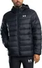A man wearing a black hooded puffer jacket. Produktbild-Vorschau