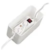 A white cable management box containing a white power strip with two plugs and a red on/off switch. Anteprima dell’immagine prodotto