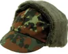 A close-up studio shot of a camouflage winter hat with fur trim. Produktbild-Vorschau