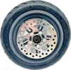 A close-up view of a scooter wheel with a disc brake. Produktbild-Vorschau