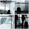 Wanduhr - Quadrat - Glasuhr - Flugzeug Flughafen Passagiere Produktbild-Vorschau 8