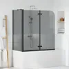 vidaXL Bad-Duschschirm Schwarz 120 x 68 x 130 cm Produktbild-Vorschau 2