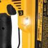 A close-up view of a yellow power tool, likely a nail gun, showing a light and some text labels. Produktbild-Vorschau