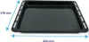 A black oven baking tray with dimensions indicated. Podgląd zdjęcia produktu