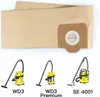 A collage showing vacuum cleaner bags and three different models of Kärcher vacuum cleaners. Produktbild-Vorschau