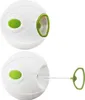 Two views of a white and green manual food chopper on a white background. Náhled obrázku produktu