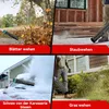 A collage of four images showing a leaf blower being used in different scenarios: clearing leaves, dust, snow, and grass. Produktbild-Vorschau