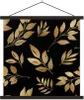 MuchoWow® Textilposter Muster - Gold - Blätter 40x40 cm mit Produktbild-Vorschau 1