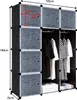 Armoire à vêtements noire Système d'étagères DIY en Voir les images du produit 2