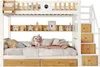 Etagenbett 90x200cm Kinderbett (Ohne Matratze) mit Treppe Produktbild-Vorschau 1