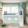 Homestyle4u Hochbett 90x200 Kinder Weiß Rutsche Set mit Produktbild-Vorschau 14