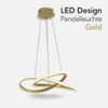 LED Design Pendelleuchte Gold – Moderne Ring Hängeleuchte – Produktbild-Vorschau 1