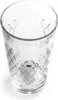 A clear glass tumbler with a diamond pattern, shown from a top-down perspective against a white background. Produktbild-Vorschau