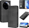 A collage of images showing a black leather phone case for a Xiaomi 15 Ultra, with various angles and views. Produktbild-Vorschau